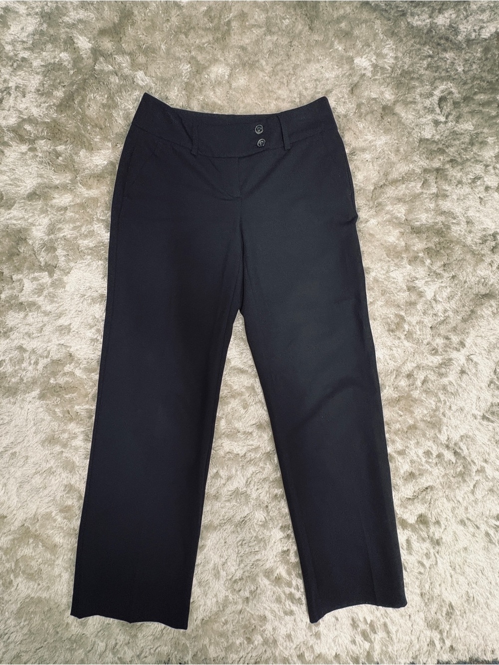 Apt 9 Women’s Mid Rise Y2K Trouser Office Black Stretch Pants